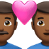 👨🏾‍❤️‍👨🏾 couple with heart: man, man, medium-dark skin tone display on Apple